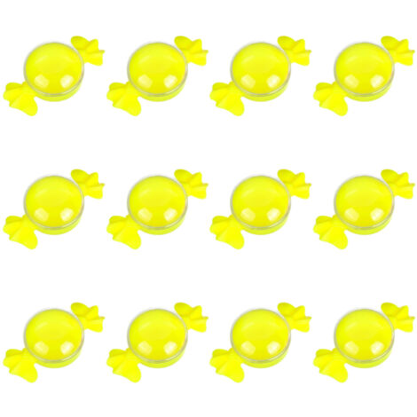 12 sachets transparents pour bonbons et biscuits, boîtes à bonbons créatives en plastique pour mariages, fêtes d'anniversaire et enfants (jaune) (1/5)