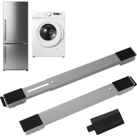 Support Machine à Laver - 2 Pièces - Métal et Caoutchouc - Réglable 46-71cm - Charge 300kg - Gris (1/5)