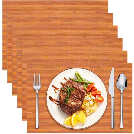 Ensemble de sets de table monoblocs - Set de table en vinyle lavable et facile à nettoyer - Résistant aux essuyages et à la chaleur - 43 x 30 cm (1/5)