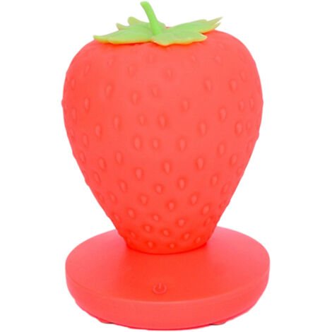 Veilleuse fraise, jolie lampe fraise en silicone, adorable veilleuse LED, lampe de chevet à couleurs changeantes, idéale pour les anniversaires, les fêtes et autres occasions. (1/5)