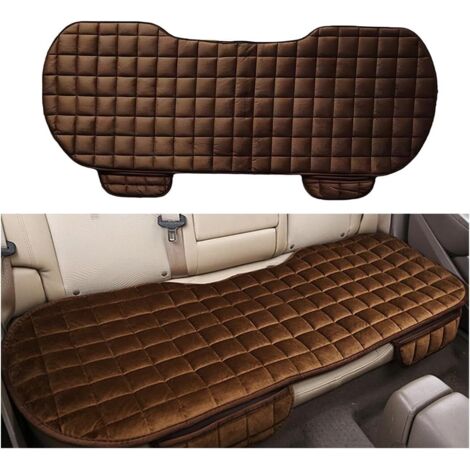 Coussin Banquette Arrière - 1 Pièce - Peluche Douce - Protection Siège Universel - Voiture Particulier - 133x49cm Café (1/5)