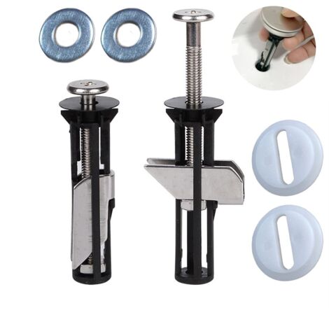Vis De Siège De Toilette - 2 Pièces - Métal - Fixation Rapide - Universel - Argent (1/5)