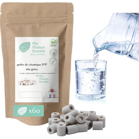 Perles De Céramique EM - Lot De 60 - Gris - Filtre Naturel Eau - Pour Carafe Gourde Pichet (1/5)
