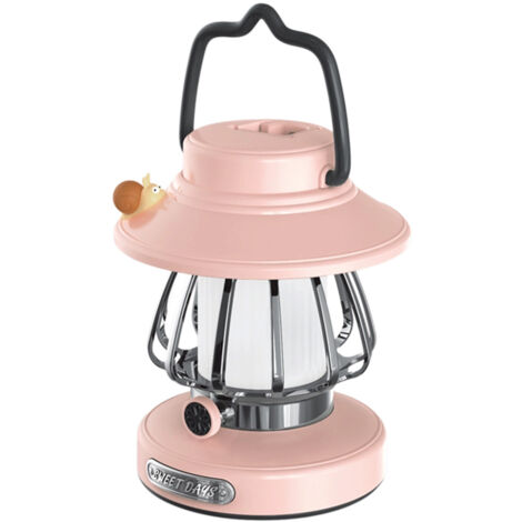 Lampe de camping, lampe de camping rétro rechargeable en métal, lampe rétro suspendue à piles, ampoule portable étanche pour tente d'extérieur. (1/5)