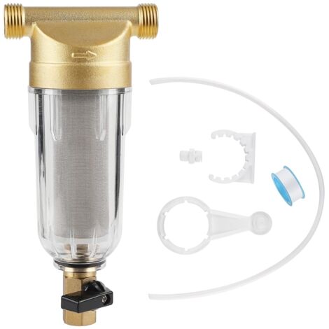 Filtre à Sédiments - 1 Unité - Laiton et Acier Inox - Filtration 40μm - Pour Eau de Puits - Filetage 1/2 Pouces (1/5)