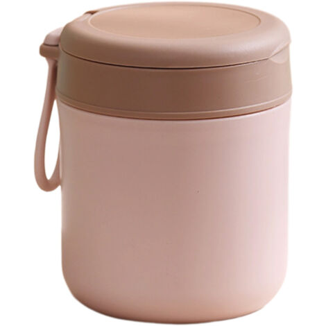 Récipient isotherme sous vide de 17 onces, casserole en acier inoxydable étanche, livré avec une cuillère pliable, un couvercle et une poignée en silicone. (1/5)