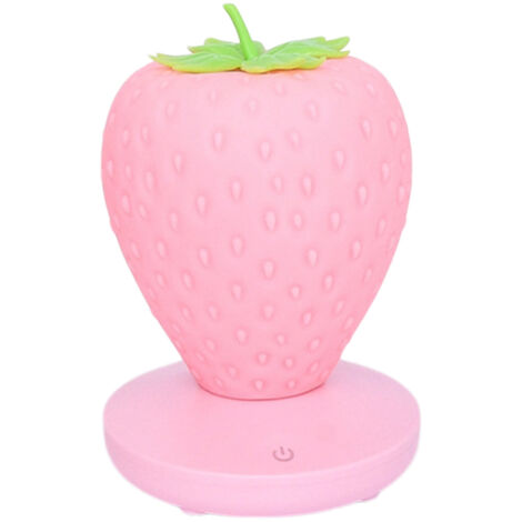 Veilleuse fraise, jolie lampe fraise en silicone, adorable veilleuse LED, lampe de chevet à couleurs changeantes, idéale pour les anniversaires, les fêtes et autres occasions. (1/5)