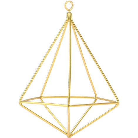 Support à fleurs géométrique en forme de losange, idéal pour la décoration intérieure, la décoration de bureau et la décoration de mariage, couleur or. (1/5)
