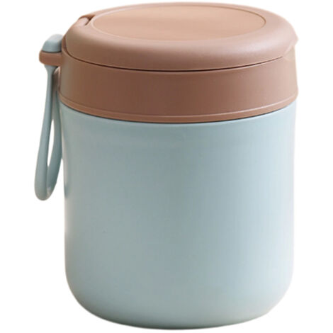 Récipient isotherme sous vide de 17 onces, casserole en acier inoxydable étanche, livré avec une cuillère pliable, un couvercle et une poignée en silicone. (1/5)