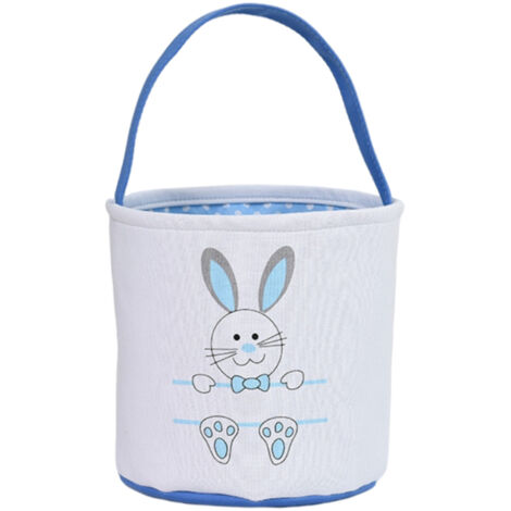 Panier en toile mignon en forme de lapin de Pâques pour enfants, cadeau de rangement de Pâques et panier en forme d'œuf en forme de lapin pour décorations de fête d'enfants (1/5)