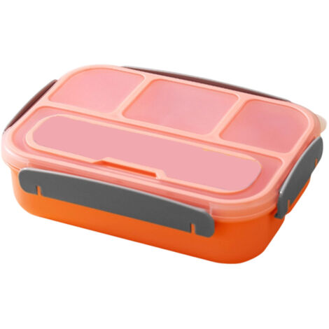 Boîte à lunch pour enfants/adultes, boîte bento à quatre compartiments de 1300 ml, compatible avec le micro-ondes, le lave-vaisselle et le congélateur, sans BPA. (1/5)