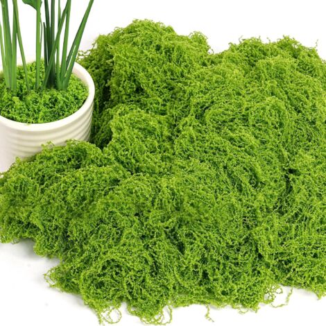 Mousse Artificielle - 50g - Fibres Synthétiques - Décoration Végétale Réaliste - Jardin Bricolage Florale - Vert Clair (1/5)