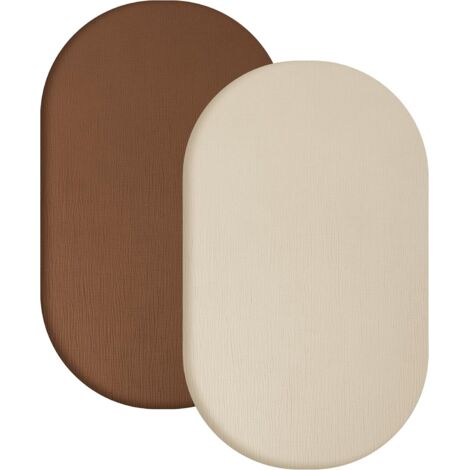 Drap Housse Bébé - Lot de 2 - Coton Mousseline - Ajustement - Berceau et Poussette - 55x90 cm