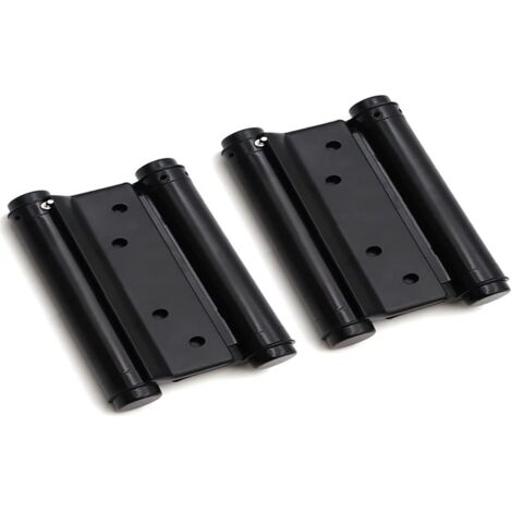 Charnière double action 75mm - Lot de 2 - Acier inoxydable Noir - Fermeture automatique - Porte battante (1/2)