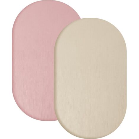 Drap Housse Bébé - Lot de 2 - Coton Mousseline - Respirant et Doux - Pour Lit et Poussette - 55x90 cm (1/5)