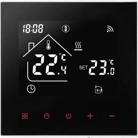 Thermostat WiFi - 1 Unité - Tactile LED - Chauffage Sol Chaudière - Alexa Google - Noir 3A (1/5)