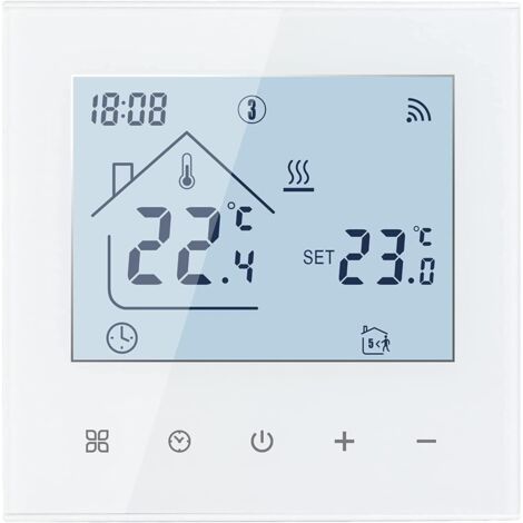 Thermostat WiFi - 16 A - ABS - Écran Tactile - Chauffage Électrique - Blanc (1/5)