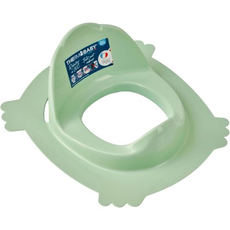 Réducteur de toilette - 1 unité - Polypropylène - Haut dossier stable - Pour enfant en apprentissage - Vert Céladon (1/5)