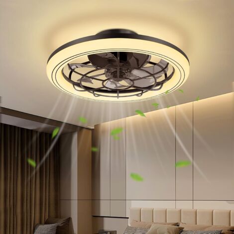 Ventilateur De Plafond LED - 1 Unité - Acrylique Et Métal - 75W Dimmable Avec Télécommande - Salon Et Chambre - 49cm (1/5)