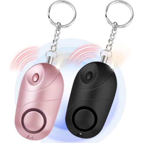 Alarme Personnelle - 2 Pièces - Plastique ABS - 140dB avec LED - Sécurité Enfant Femme Senior - Porte-clés Compact (1/5)