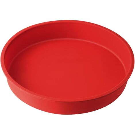 Moule À Manqué Rond - 1 Pièce - Silicone Platine - Résistant De -40°C À 230°C - Pour Gâteaux Et Quiches - Diamètre 26 Cm Rouge
