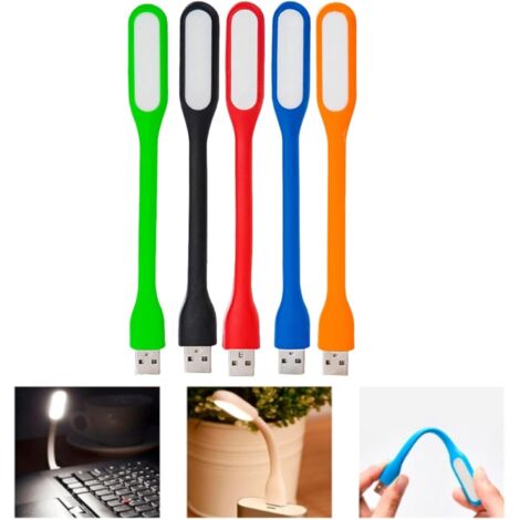 Lampe LED USB Flexible - 5 Pièces - Silicone Et Métal - Éclairage 360 Degrés - Pour Ordinateur Et Lecture - Multicolore (1/5)