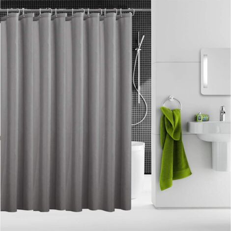 Rideau De Douche - 1 Pièce - Polyester - Imperméable Et Anti-Moisissure - Salle De Bain - 120x200 Cm Gris (1/5)