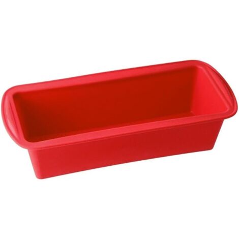 Moule à cake en silicone - 1 pièce - Silicone rouge - Résistant four et congélateur - Pâtisserie et boulangerie - 24 x 10 x 7,5 cm (1/5)