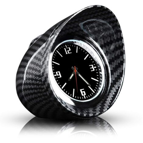 Horloge Quartz - 1 Pièce - Fibre De Carbone - Affichage Lumineux - Tableau De Bord Voiture - Noir (1/5)