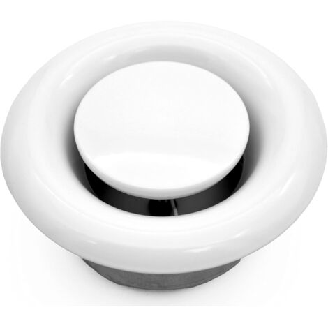 Vanne D'évacuation - 1 Pièce - Acier Blanc - Diffuseur Réglable Ø150mm - Pour Sauna Et Ventilation (1/5)