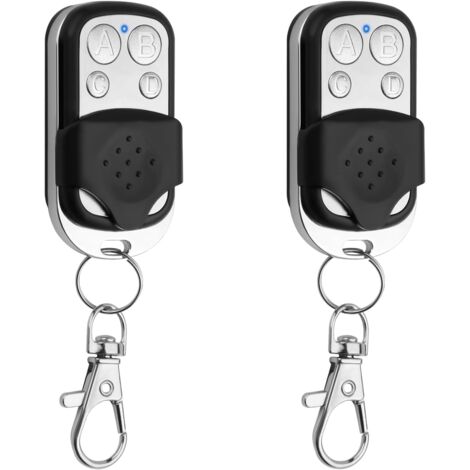 Télécommande Portail - 2 Pièces - Plastique - Code Fixe 433,92 MHz - Garage et Voiture - Noir (1/5)