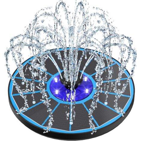 Fontaine Solaire - 1 Unité - Verre Et Plastique - Pompe Flottante Avec LED - Pour Bassin Et Jardin - Blanc (1/5)