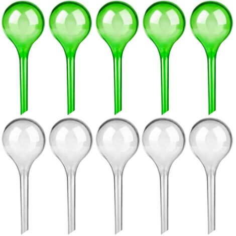 Boules d'Irrigation - 10 Pièces - PVC - Arrosage Goutte à Goutte Automatique - Plantes Intérieur Extérieur Jardin - Vert et Transparent (1/5)