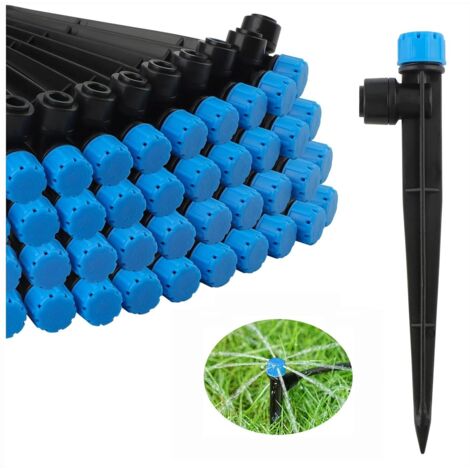 Goutteurs Irrigation Réglables 360 Degrés - 50 Pièces - PP Bleu - Débit Variable - Pour Tuyau 4mm/7mm - Jardin Potager (1/5)