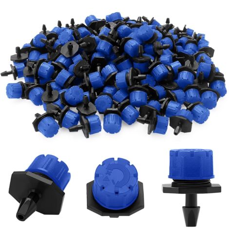 Goutteur Irrigation - 200 Pièces - PP - Débit Réglable 0-70 L/h - Jardin Serre Pelouse - Bleu