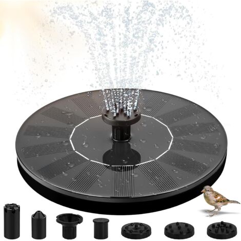 Fontaine Solaire - 1 Unité - Plastique - 7 Buses - Étang Et Bain Oiseau - 16cm (1/5)