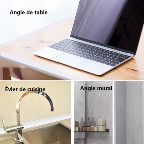 Cornière PVC - 5M - Blanc - Autocollant - Protection Angle Mur Meuble - 1x1cm (1/5)