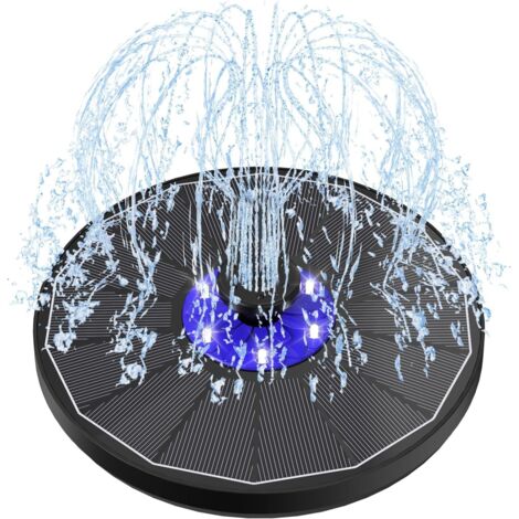 Pompe Fontaine Solaire - 1 Unité - Verre Et Plastique - 6 LED Et 7 Buses - Jardin Et Bassin - 3,5W (1/5)