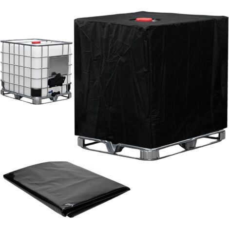 Housse Protection Cuve IBC 1000L - Lot de 1 - Tissu Oxford 190D - Anti-UV Imperméable - Extérieur Jardin - Noir (116x100x120cm) (1/5)