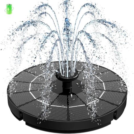 Fontaine Solaire - 1 Unité - Verre Et Plastique - Pompe Flottante Avec Batterie - Pour Bassin Et Jardin - 3,5W (1/5)