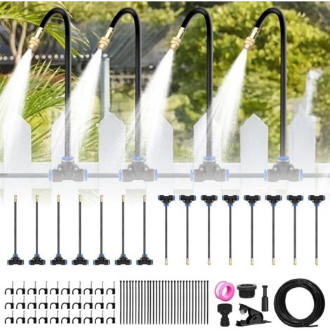 Kit Irrigation Jardin 15m - Buse 360° - Plastique ABS - Arrosage Automatique - Serre Pelouse Balcon - Noir (1/5)