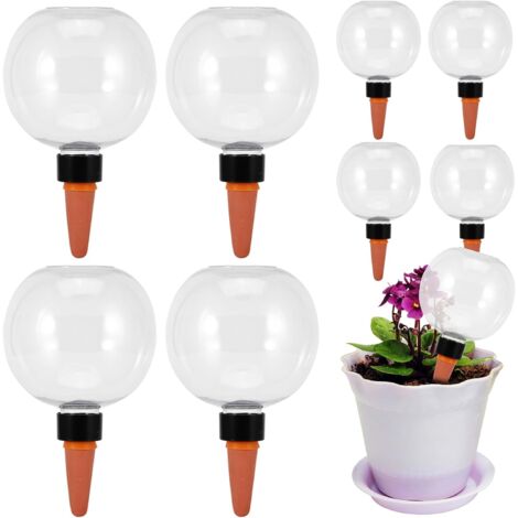Boule D'irrigation - Lot De 8 - Céramique Et Plastique - Arrosage Automatique 500 Ml - Pour Plantes Intérieures Et Jardin - 17 X 10 Cm (1/5)