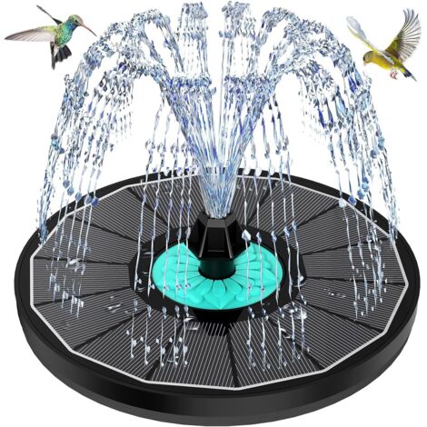 Pompe Solaire Bassin - 1 Unité - Verre Et Plastique - 7 Buses - Jardin Et Bain D'oiseaux - Noir (1/5)