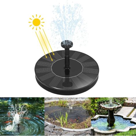 Pompe Solaire - 1 Unité - Noir - Fontaine Étang Jardin - 7V 1,4W - Ø16cm - Pompe Solaire - 1 Unité - Noir - Fontaine Étang Jardin - 7V 1,4W - Ø16cm (1/5)