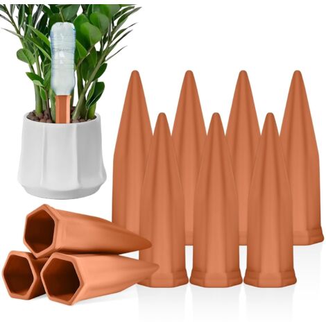 Cône D'arrosage - 10 Pièces - Terre Cuite - Irrigation Automatique - Plantes Intérieur Et Balcon - 17,5 Cm (1/5)