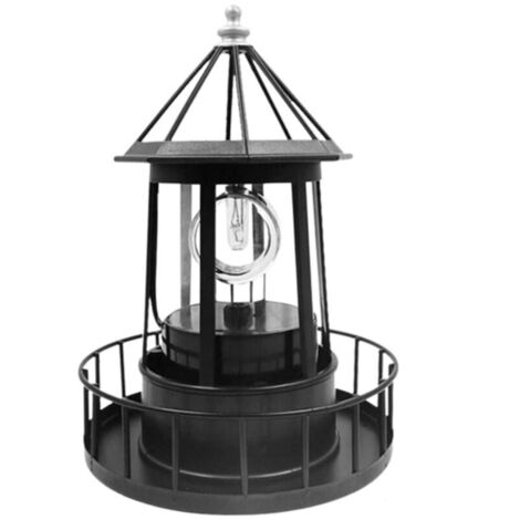 Phare à énergie Solaire, Lampe Rotative à Lumière de Tour de Balise à énergie Solaire LED étanche pour la Décoration Extérieure de Jardin et de Cour (1/5)