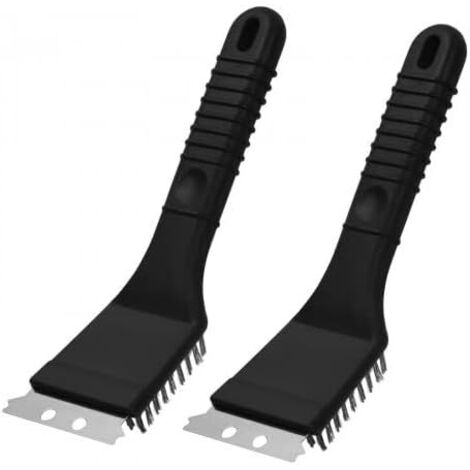 Brosse Barbecue - Lot de 2 - Acier Inoxydable - Grattoir Intégré - Pour Grilles Gaz Charbon Électrique - 21,5x7,2cm (1/5)