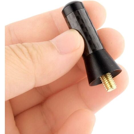 Antenne Courte - 1 Pièce - Aluminium et Fibre de Carbone - Décoration Universelle - Véhicule SUV Camion - Noir 3,5cm (1/5)