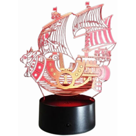 Lampe 3D - ONE PIECE THOUSAND SUNNY - Acrylique - 7 Couleurs - Tactile - Lampe 3D - ONE PIECE THOUSAND SUNNY - Acrylique - 7 Couleurs - Tactile (1/5)