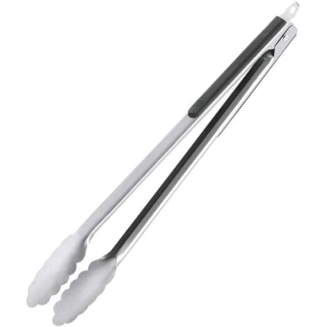Pince à Barbecue - 1 Pièce - Acier Inoxydable et Plastique - Poignée Antidérapante - Pour Viande et Charbon - 37,7 cm